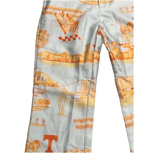 Women’s Toile VOLS game Day Wide Leg Pants Slacks Orange white UTK Trousers S - Picture 4 of 12
